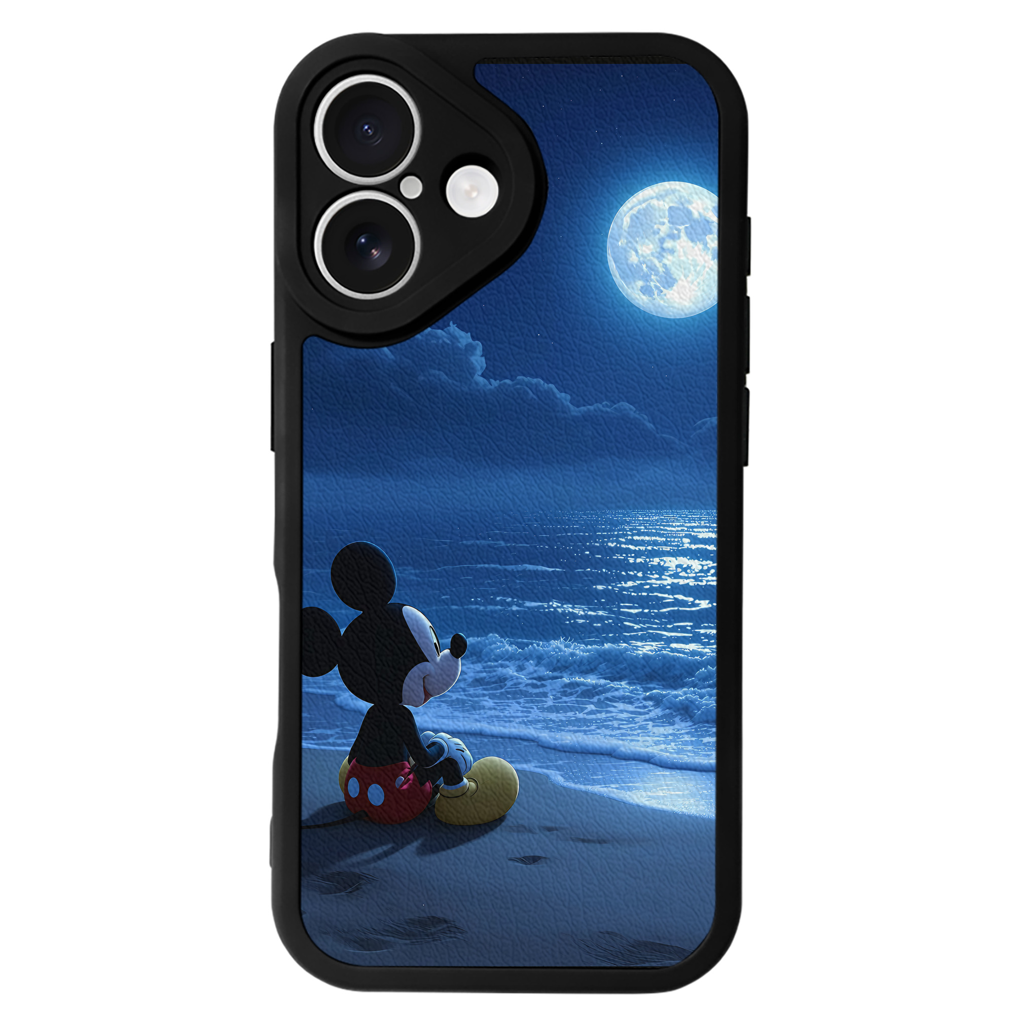 （画像用） ミッキーマウス Mickey Mouse 【iPhone 16シリーズ対応】シリコンスマホケース（レザー調） 材質：シリコン